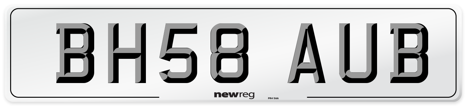 BH58 AUB Number Plate from New Reg